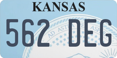 KS license plate 562DEG