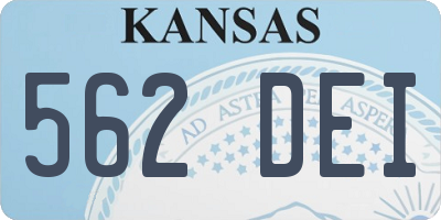 KS license plate 562DEI