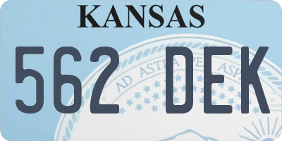 KS license plate 562DEK