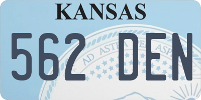 KS license plate 562DEN