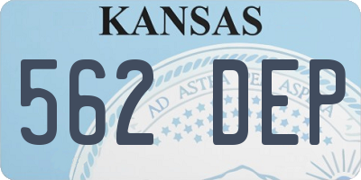 KS license plate 562DEP