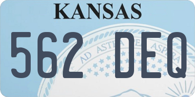 KS license plate 562DEQ