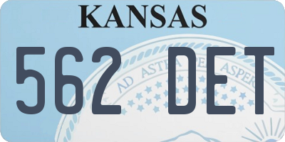 KS license plate 562DET