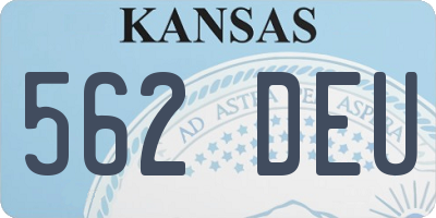 KS license plate 562DEU