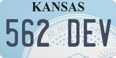 KS license plate 562DEV
