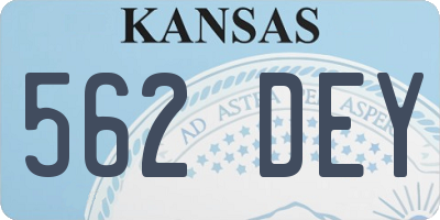 KS license plate 562DEY