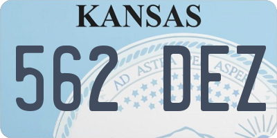 KS license plate 562DEZ