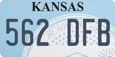 KS license plate 562DFB