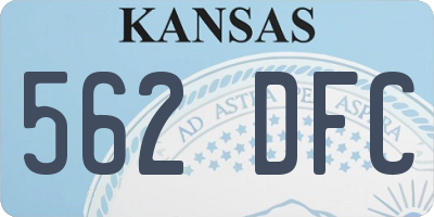KS license plate 562DFC