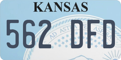 KS license plate 562DFD