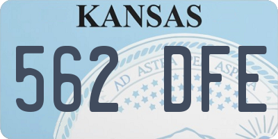 KS license plate 562DFE