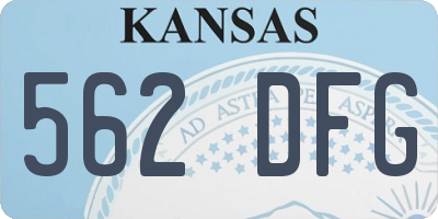 KS license plate 562DFG