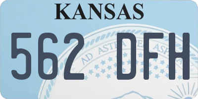 KS license plate 562DFH