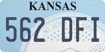 KS license plate 562DFI