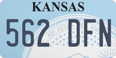 KS license plate 562DFN