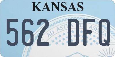 KS license plate 562DFQ