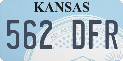 KS license plate 562DFR