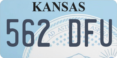 KS license plate 562DFU