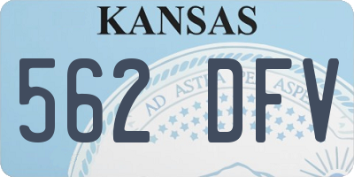 KS license plate 562DFV