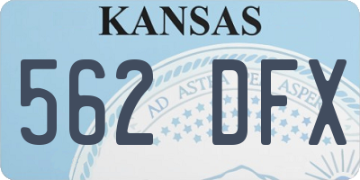 KS license plate 562DFX