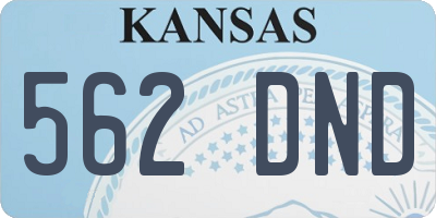 KS license plate 562DND