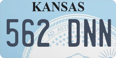 KS license plate 562DNN