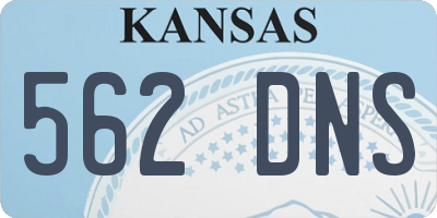 KS license plate 562DNS