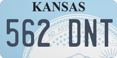 KS license plate 562DNT