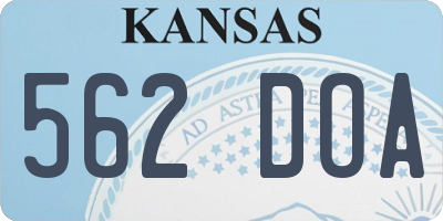 KS license plate 562DOA