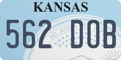 KS license plate 562DOB