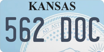 KS license plate 562DOC