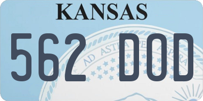KS license plate 562DOD
