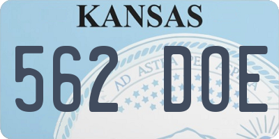 KS license plate 562DOE