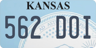 KS license plate 562DOI