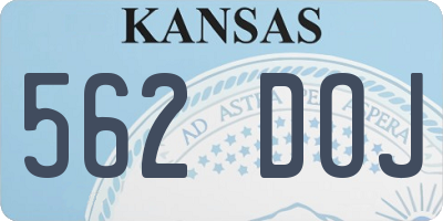 KS license plate 562DOJ