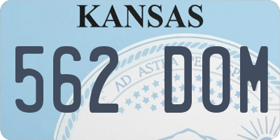 KS license plate 562DOM