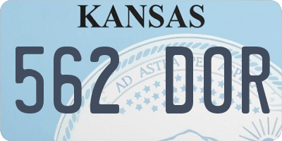 KS license plate 562DOR