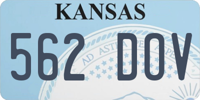 KS license plate 562DOV