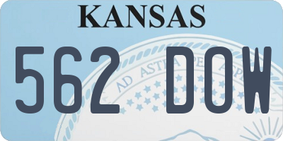KS license plate 562DOW