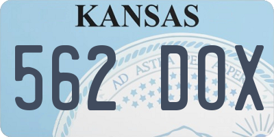 KS license plate 562DOX