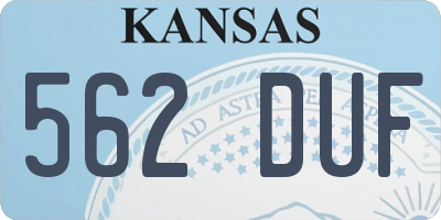 KS license plate 562DUF