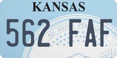 KS license plate 562FAF