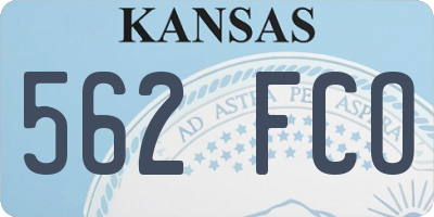 KS license plate 562FCO