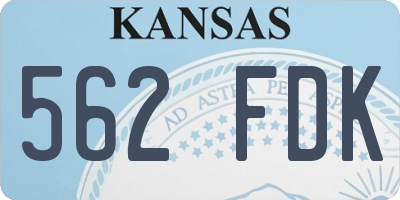 KS license plate 562FDK