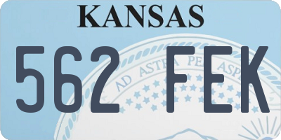 KS license plate 562FEK