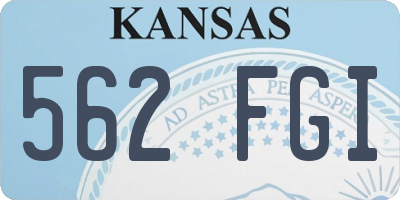 KS license plate 562FGI