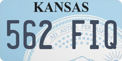 KS license plate 562FIQ
