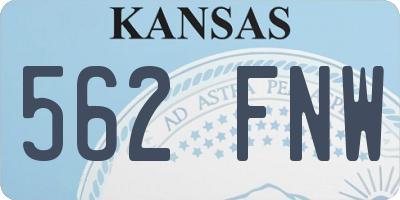 KS license plate 562FNW