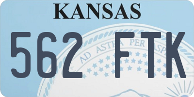 KS license plate 562FTK