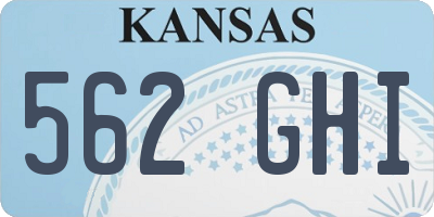 KS license plate 562GHI
